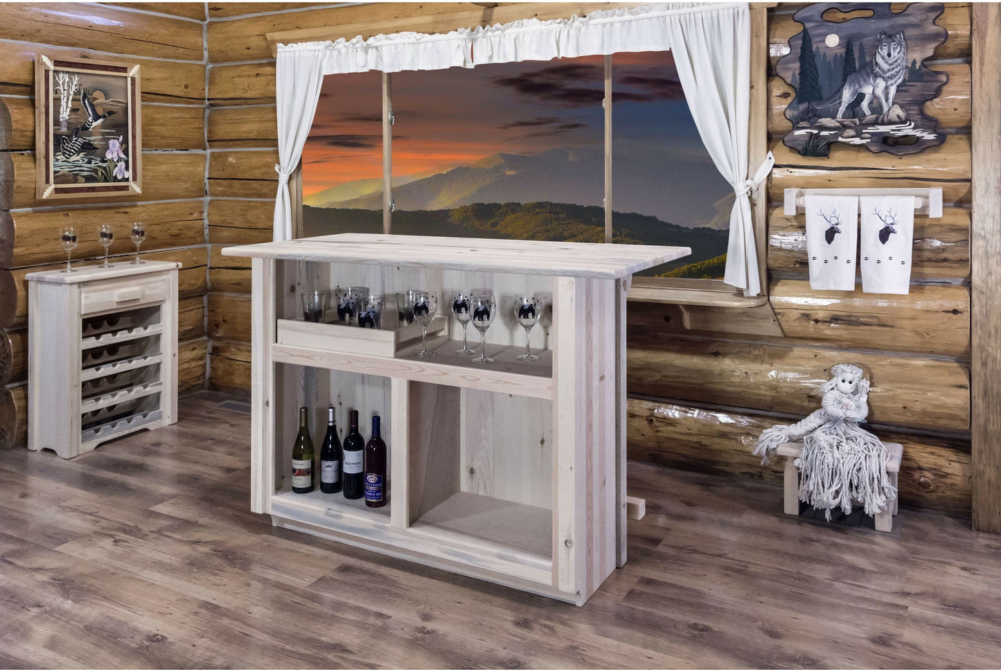 Montana Woodworks Homestead Kollektion Bar mit Fußschiene