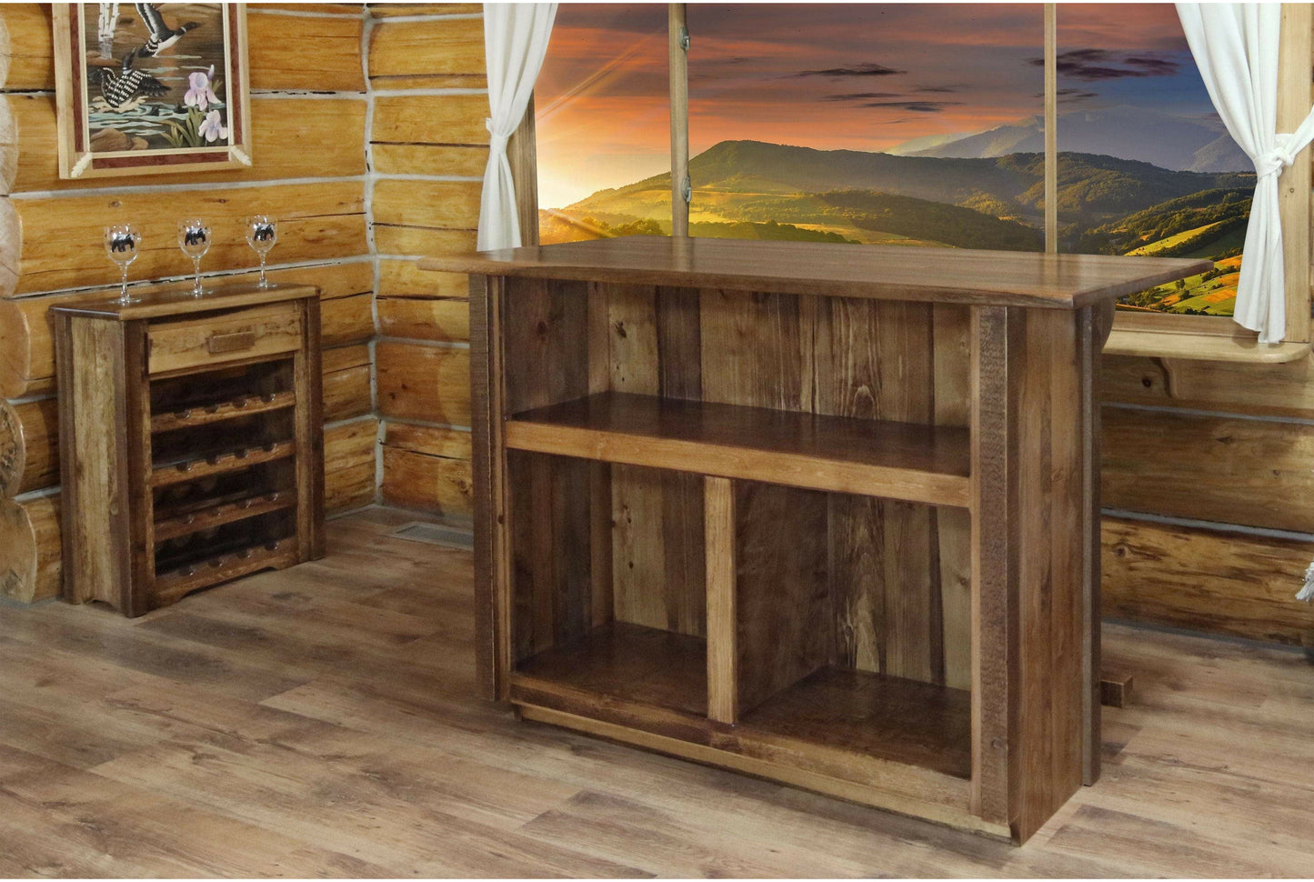 Montana Woodworks Homestead Kollektion Bar mit Fußschiene