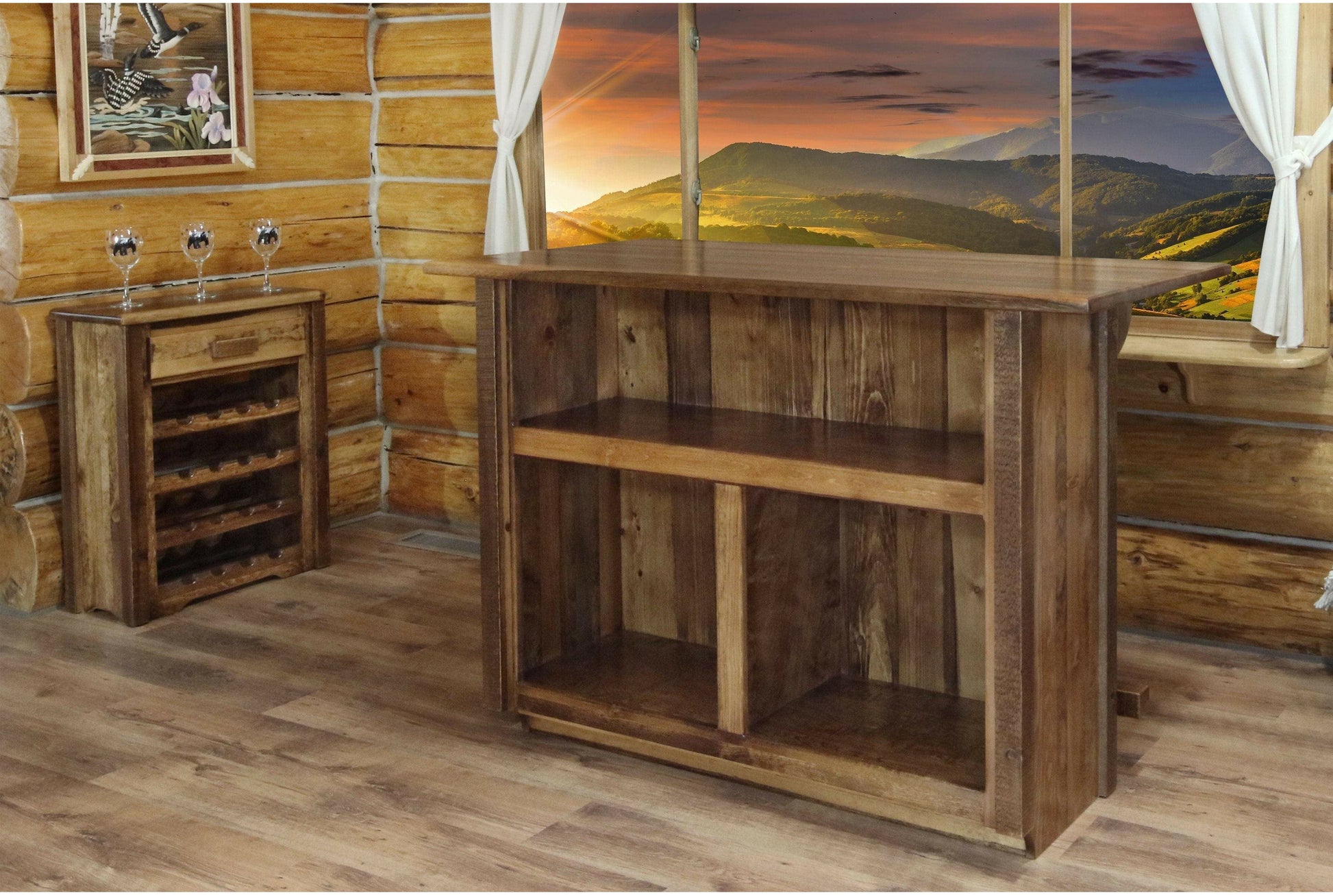 Montana Woodworks Homestead Kollektion Bar mit Fußschiene