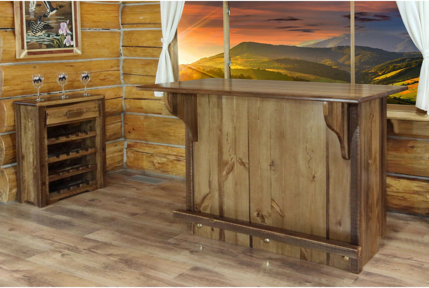 Montana Woodworks Homestead Kollektion Bar mit Fußschiene