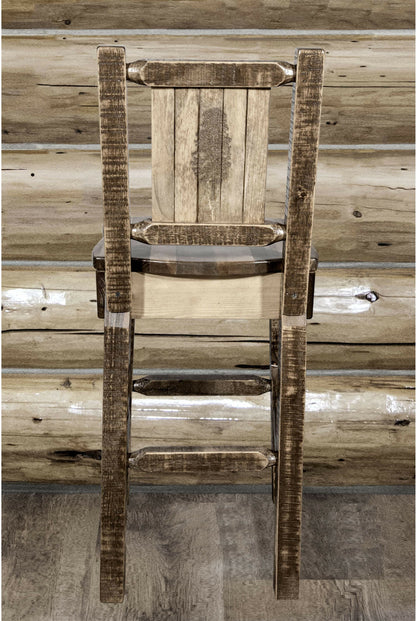 Montana Woodworks Homestead Kollektion Barshocker mit Rückseite und Laser Gravur Design - Flecken & Lacquer Finish