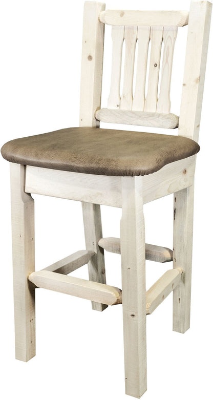 Montana Woodworks Homestead Kollektion Barshocker mit Rücksitz und Polstersitz