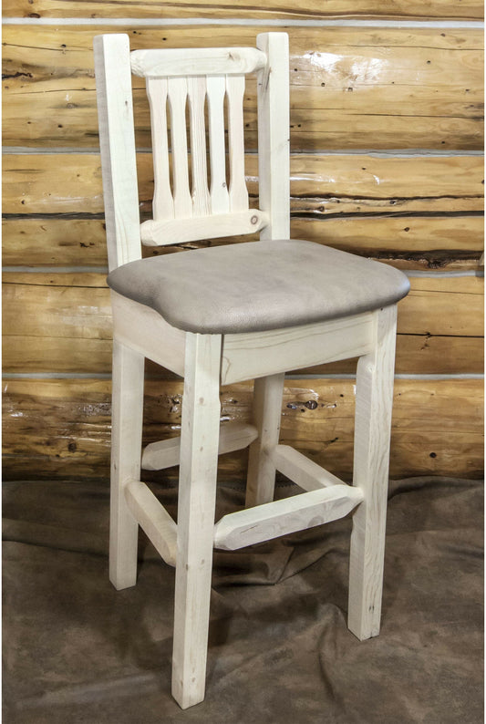 Montana Woodworks Homestead Kollektion Barshocker mit Rücksitz und Polstersitz