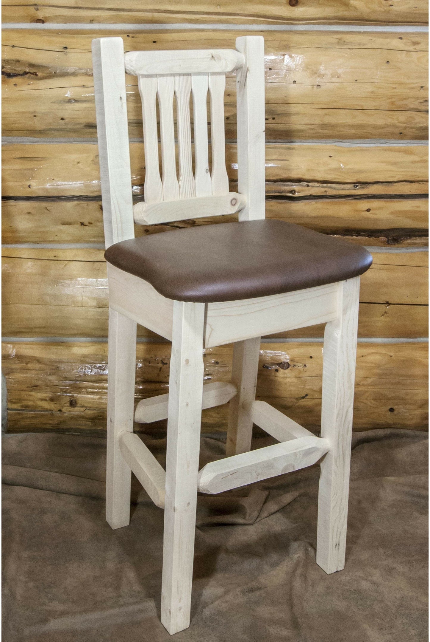 Montana Woodworks Homestead Kollektion Barshocker mit Rücksitz und Polstersitz