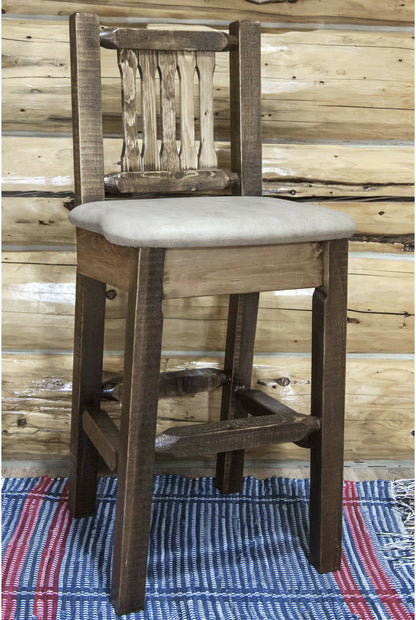 Montana Woodworks Homestead Kollektion Barshocker mit Rücksitz und Polstersitz