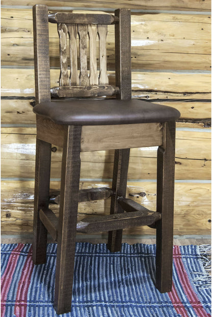 Montana Woodworks Homestead Kollektion Barshocker mit Rücksitz und Polstersitz
