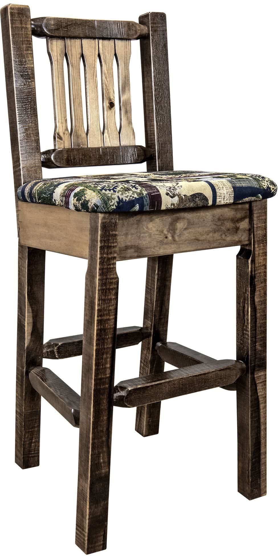 Montana Woodworks Homestead Kollektion Barshocker mit Rücksitz und Polstersitz