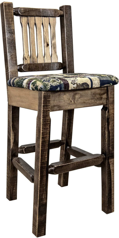 Montana Woodworks Homestead Kollektion Barshocker mit Rücksitz und Polstersitz