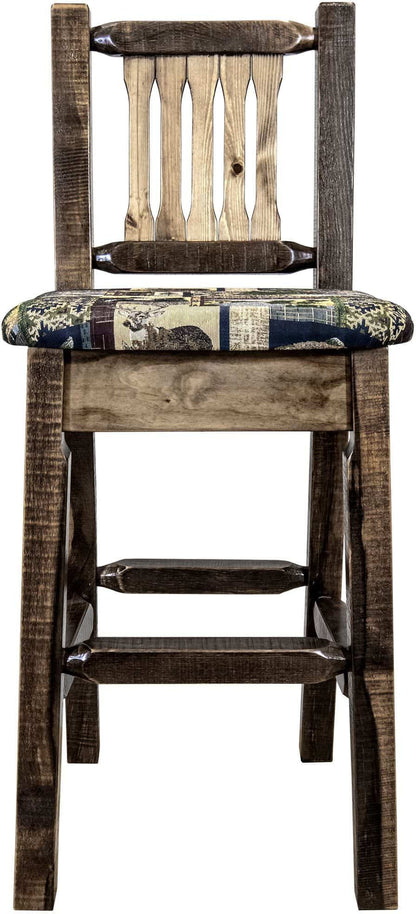 Montana Woodworks Homestead Kollektion Barshocker mit Rücksitz und Polstersitz