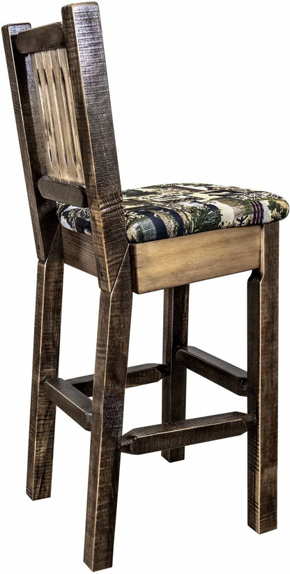 Montana Woodworks Homestead Kollektion Barshocker mit Rücksitz und Polstersitz