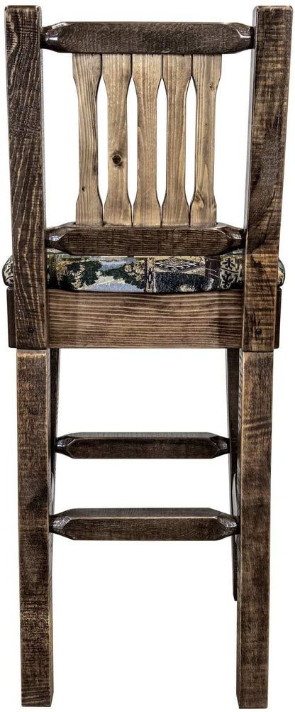 Montana Woodworks Homestead Kollektion Barshocker mit Rücksitz und Polstersitz