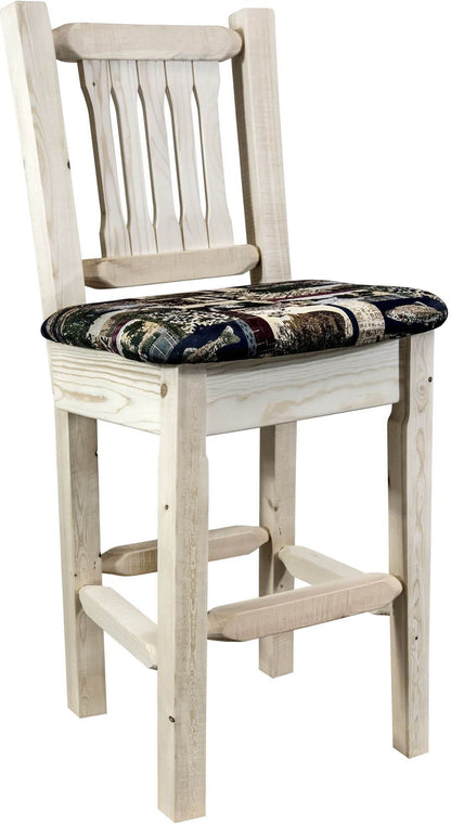 Montana Woodworks Homestead Kollektion Barshocker mit Rücksitz und Polstersitz