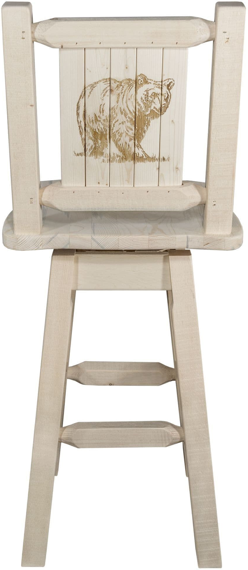 Montana Woodworks Homestead Kollektion Barshocker mit Rücken & Swivel und Laser Gravur - Bereit zum Abschluss