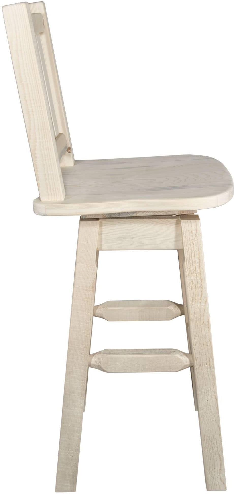 Montana Woodworks Homestead Kollektion Barshocker mit Rücken & Swivel und Laser Gravur - Klare Lacquer Finish