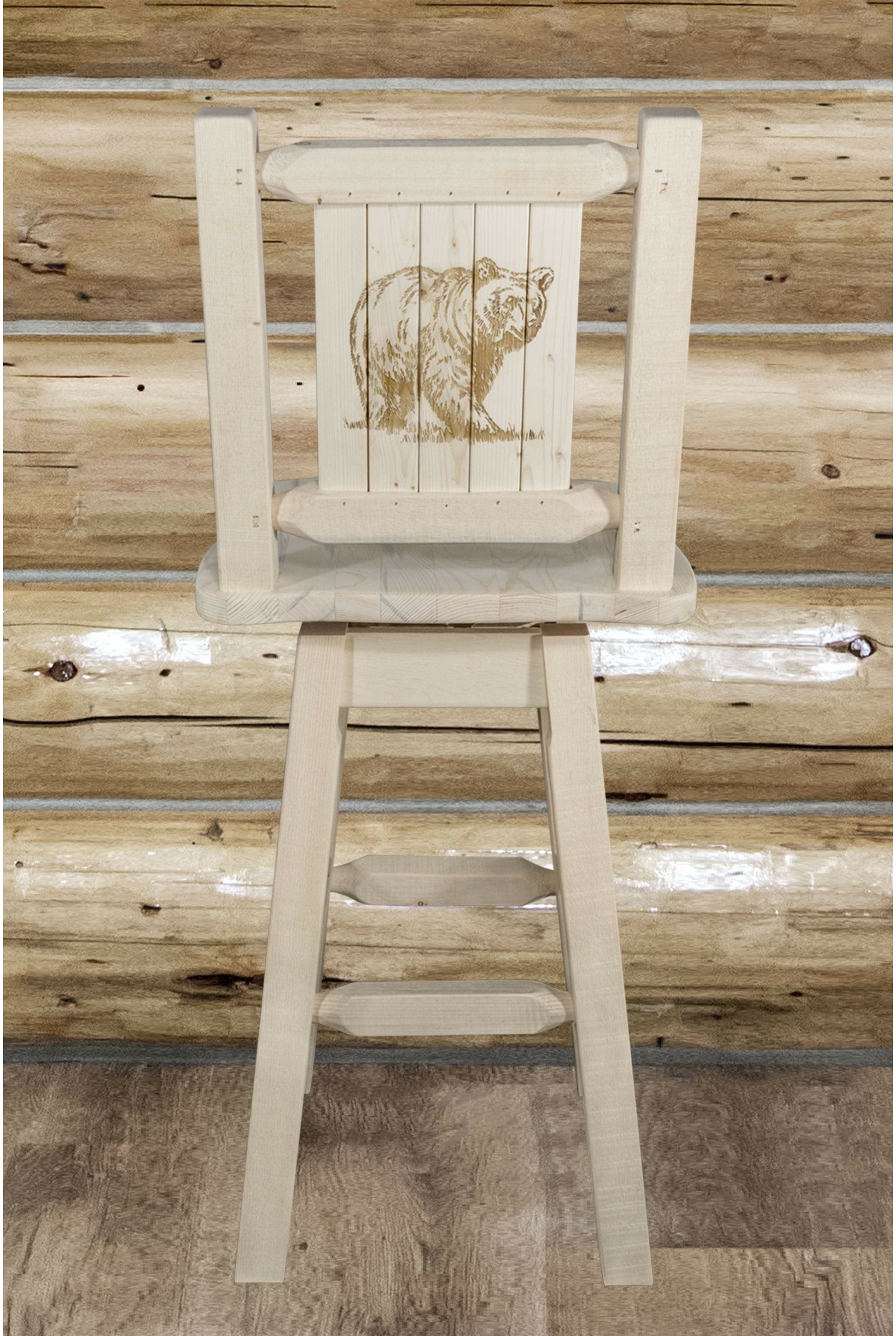 Montana Woodworks Homestead Kollektion Barshocker mit Rücken & Swivel und Laser Gravur - Bereit zum Abschluss