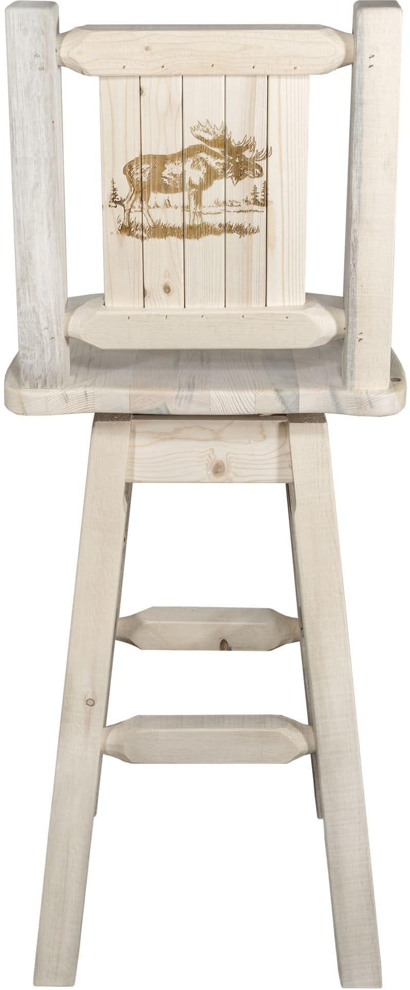 Montana Woodworks Homestead Kollektion Barshocker mit Rücken & Swivel und Laser Gravur - Bereit zum Abschluss