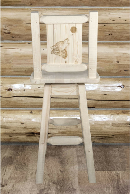 Montana Woodworks Homestead Kollektion Barshocker mit Rücken & Swivel und Laser Gravur - Bereit zum Abschluss