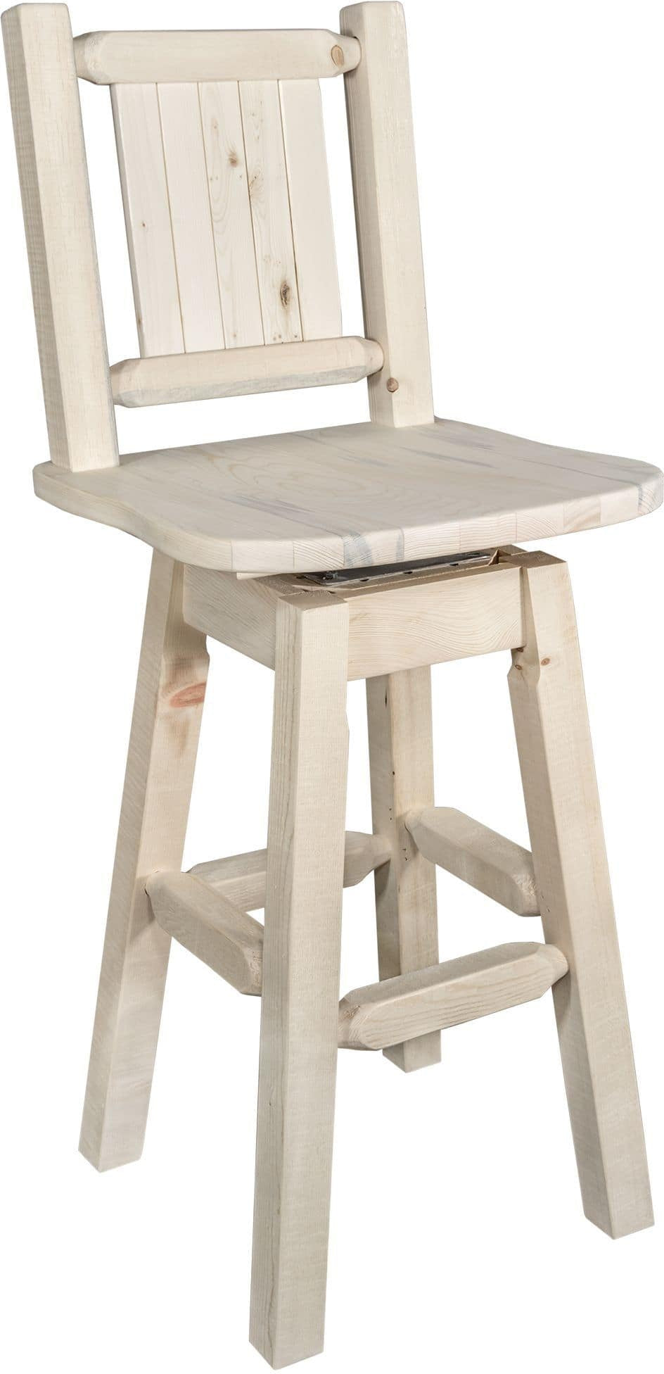 Montana Woodworks Homestead Kollektion Barshocker mit Rücken & Swivel und Laser Gravur - Bereit zum Abschluss