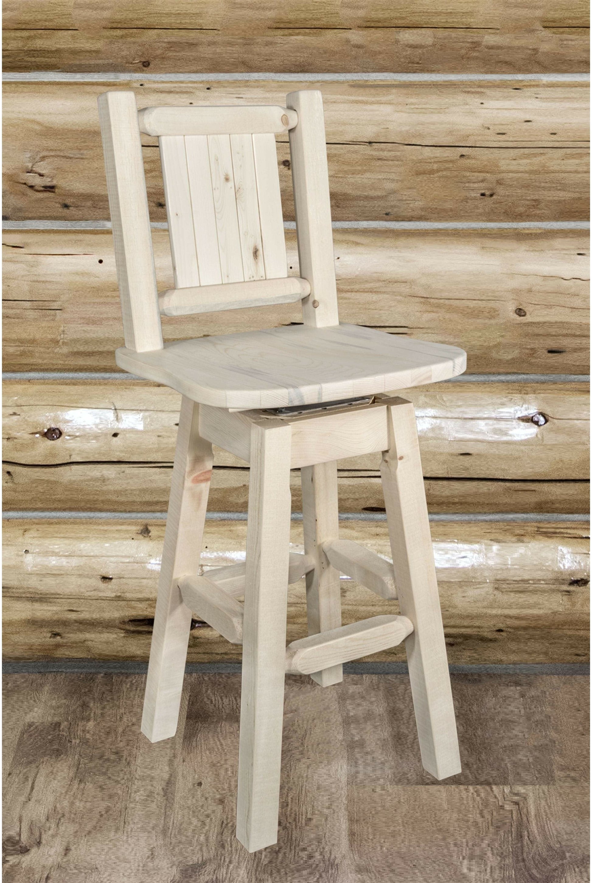 Montana Woodworks Homestead Kollektion Barshocker mit Rücken & Swivel und Laser Gravur - Bereit zum Abschluss