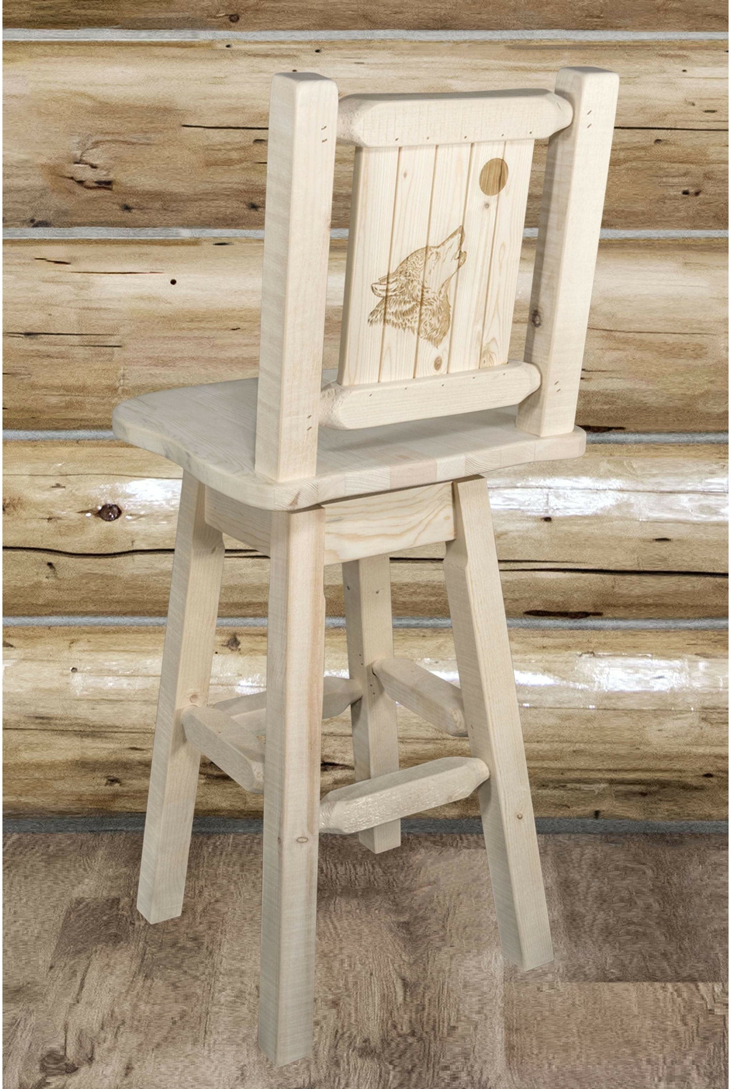 Montana Woodworks Homestead Kollektion Barshocker mit Rücken & Swivel und Laser Gravur - Bereit zum Abschluss