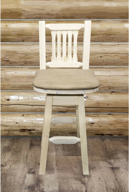 Montana Woodworks Homestead Kollektion Barshocker mit Rücken / Schwenk / Polstersitz