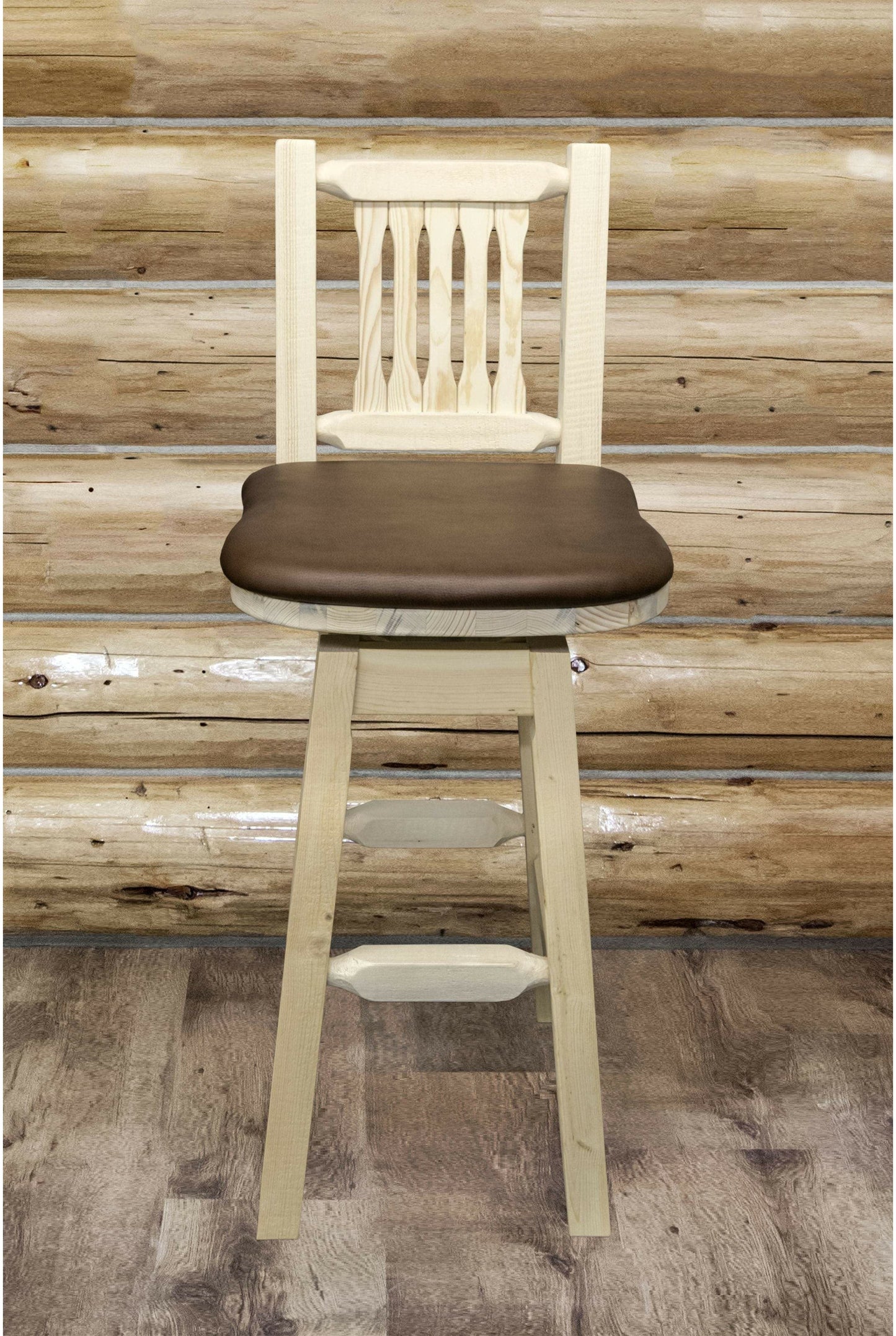 Montana Woodworks Homestead Kollektion Barshocker mit Rücken / Schwenk / Polstersitz