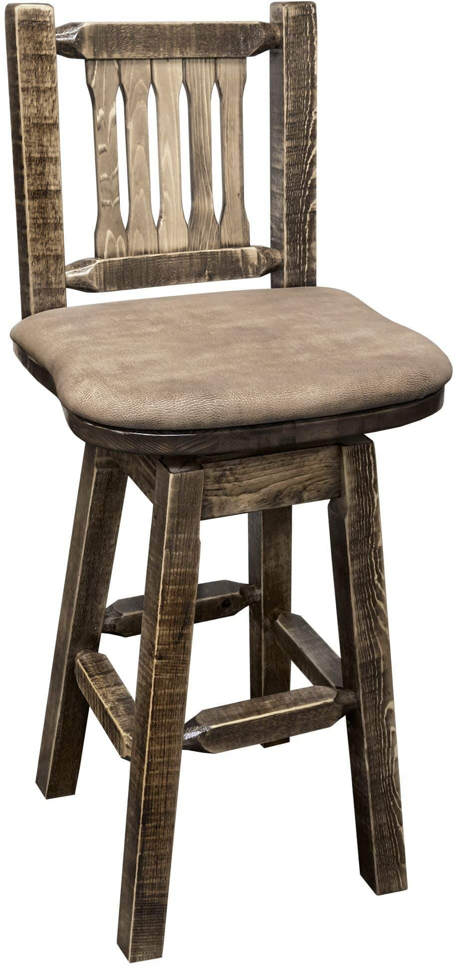 Montana Woodworks Homestead Kollektion Barshocker mit Rücken / Schwenk / Polstersitz