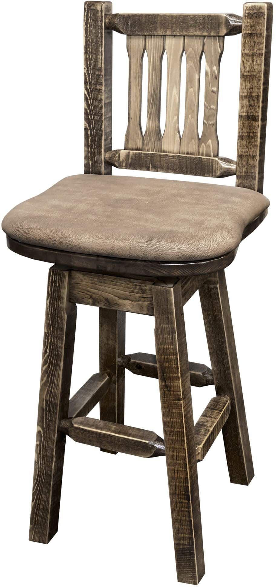 Montana Woodworks Homestead Kollektion Barshocker mit Rücken / Schwenk / Polstersitz