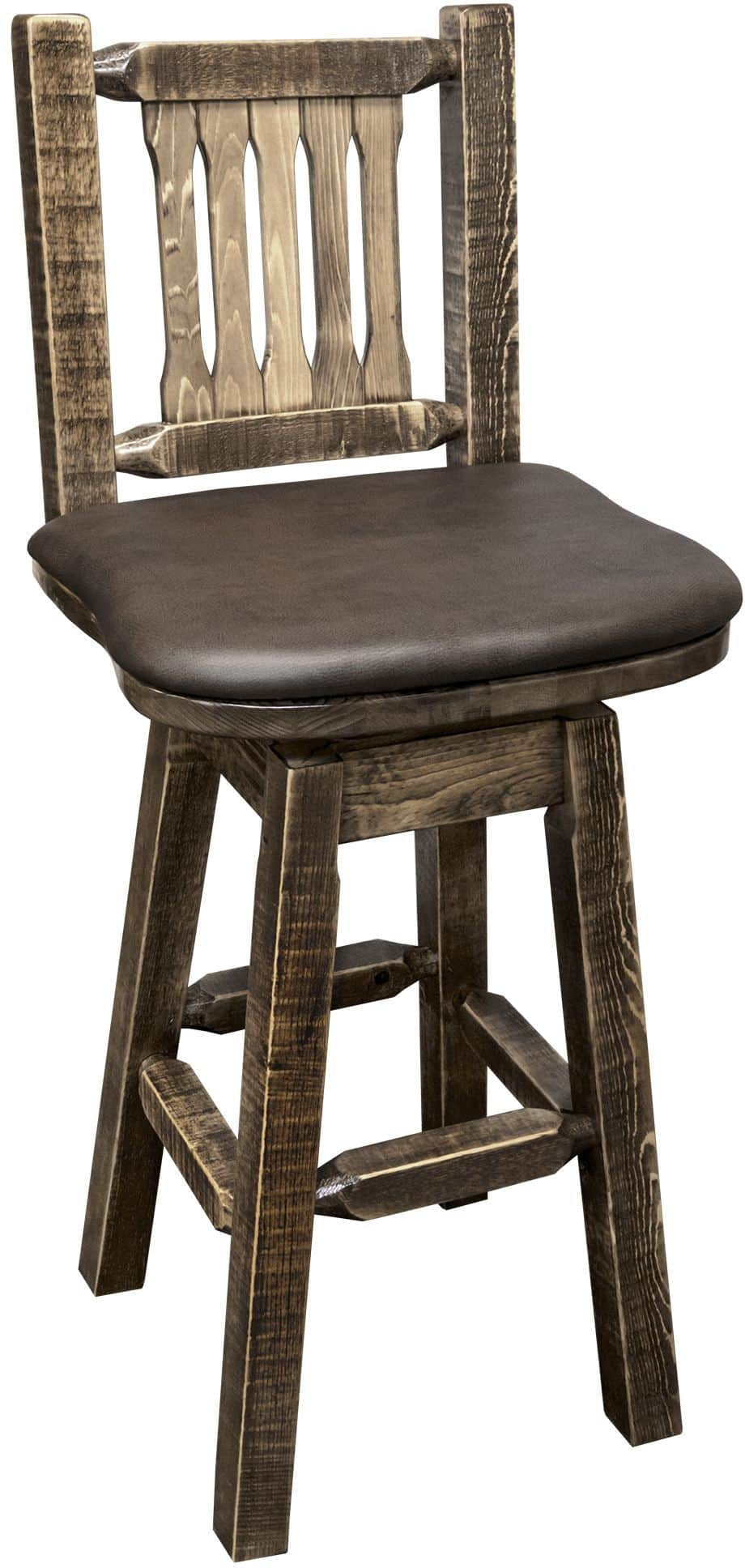 Montana Woodworks Homestead Kollektion Barshocker mit Rücken / Schwenk / Polstersitz