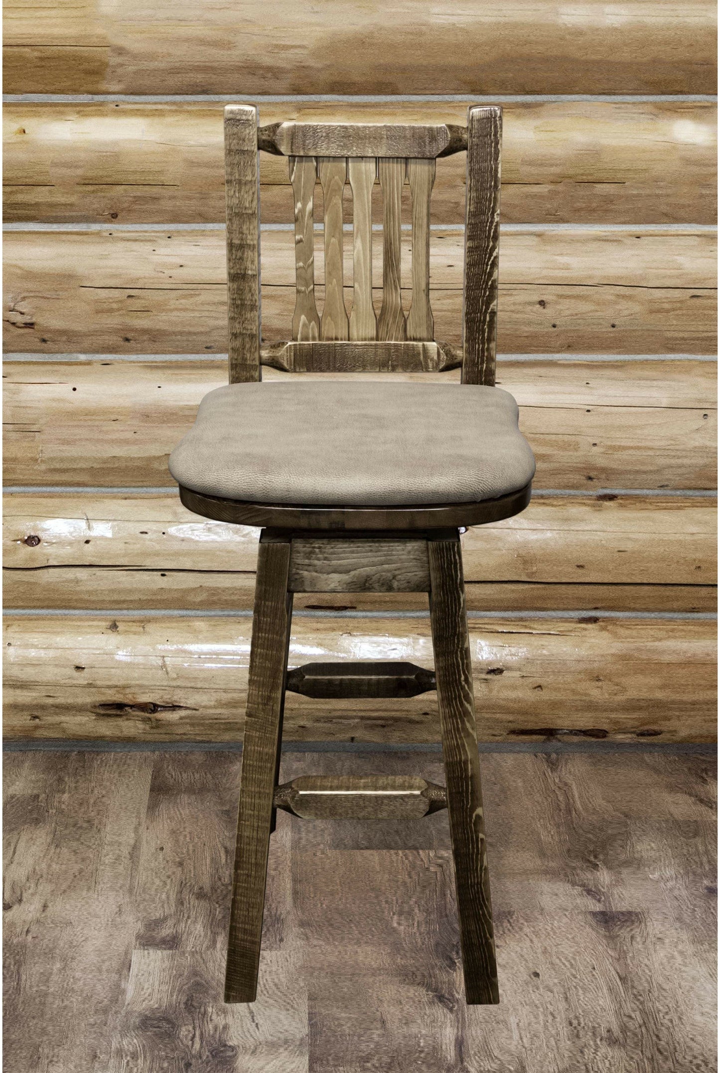 Montana Woodworks Homestead Kollektion Barshocker mit Rücken / Schwenk / Polstersitz