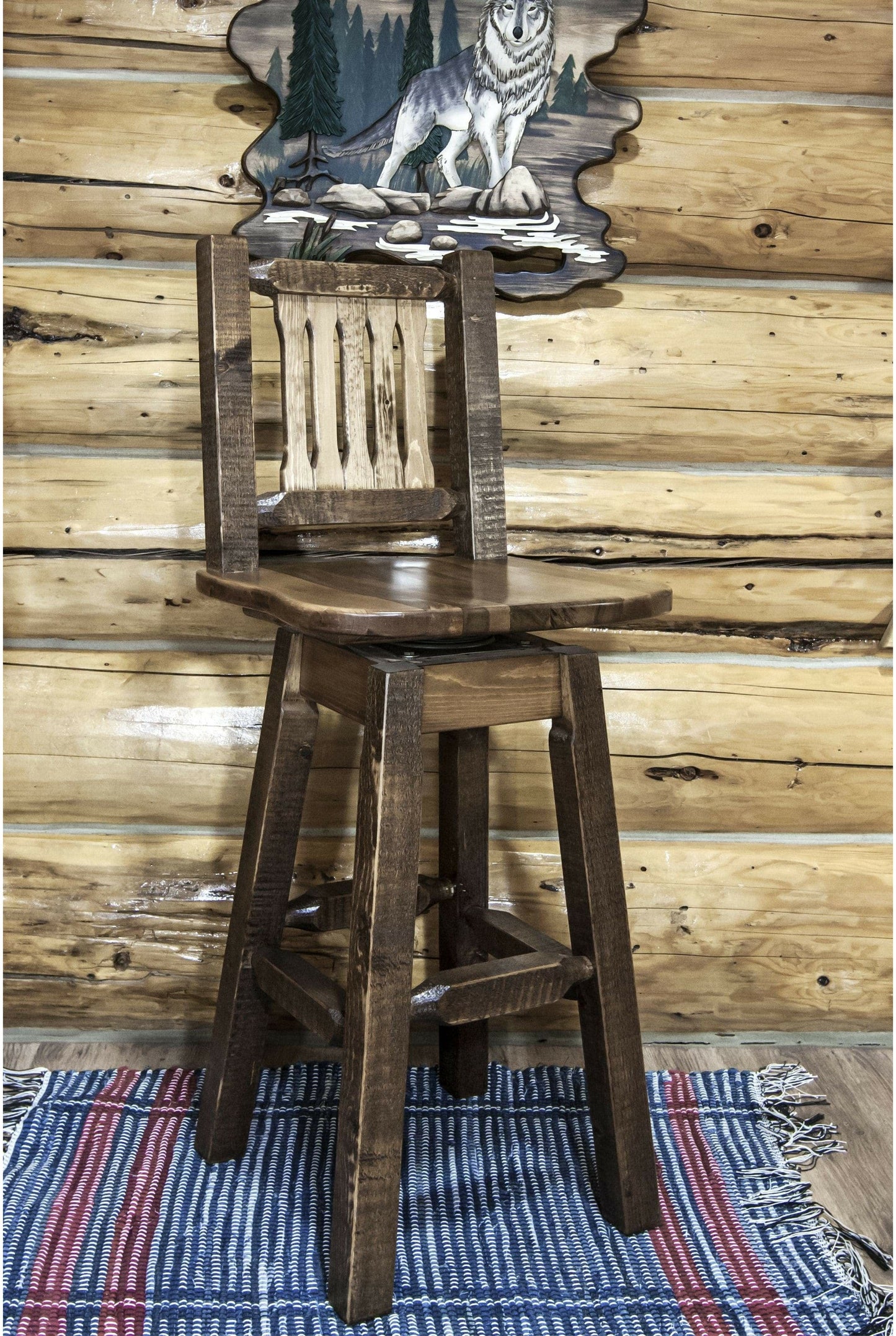 Montana Woodworks Homestead Kollektion Barshocker mit Back & Swivel
