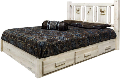 Montana Woodworks Homestead Kollektion California King Lagerplattform Bett - Klare Lacquer Finish