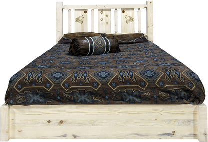 Montana Woodworks Homestead Kollektion California King Speicherplattform mit Lasergravur-Design - Bereit zum Abschluss