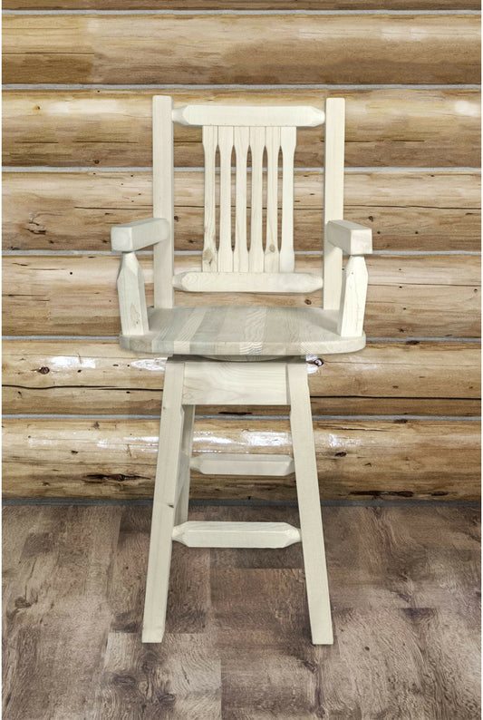Montana Woodworks Homestead Kollektion Barshocker des Kapitäns mit Rücken & Schwenken