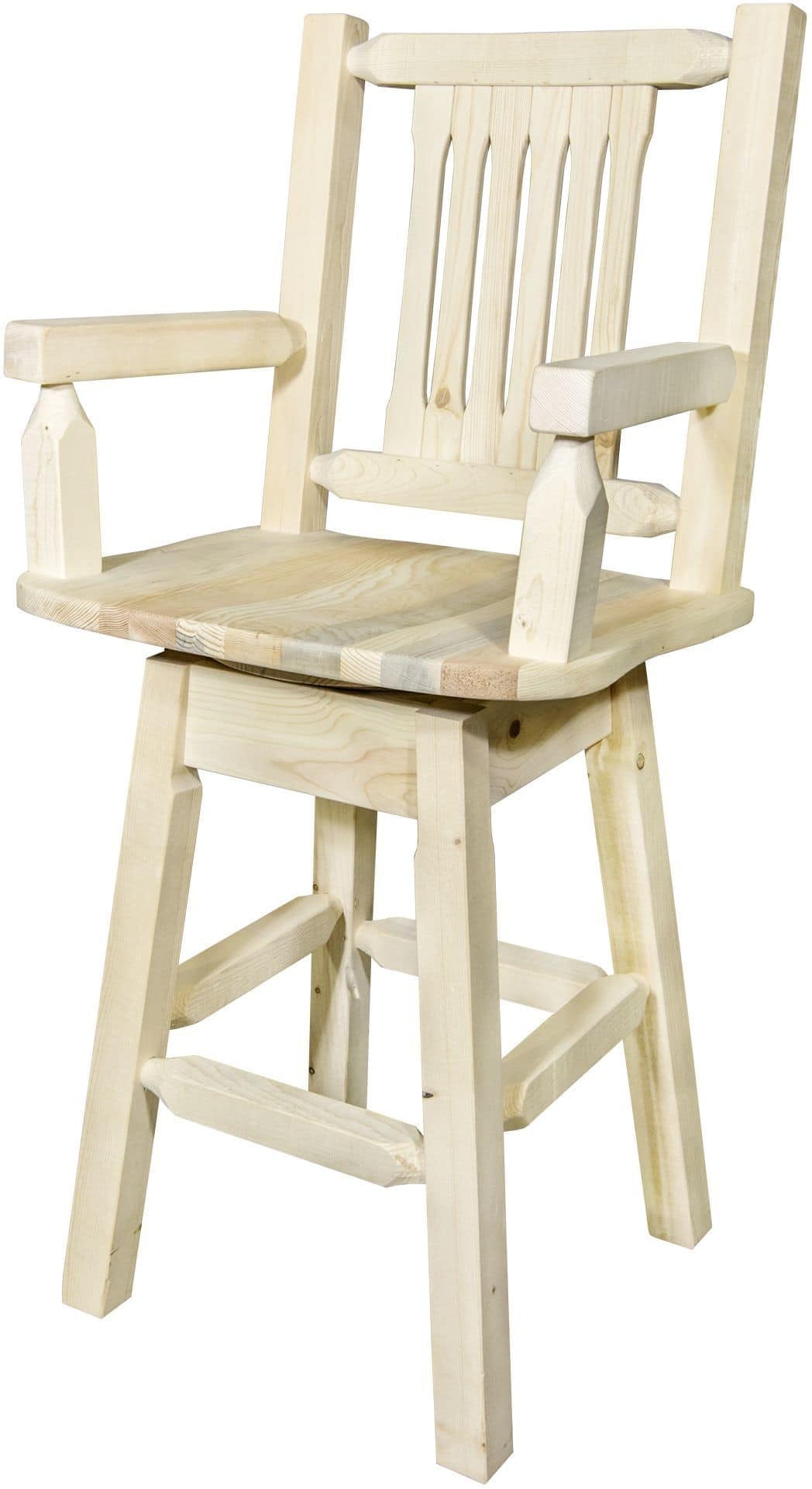 Montana Woodworks Homestead Kollektion Barshocker des Kapitäns mit Rücken & Schwenken