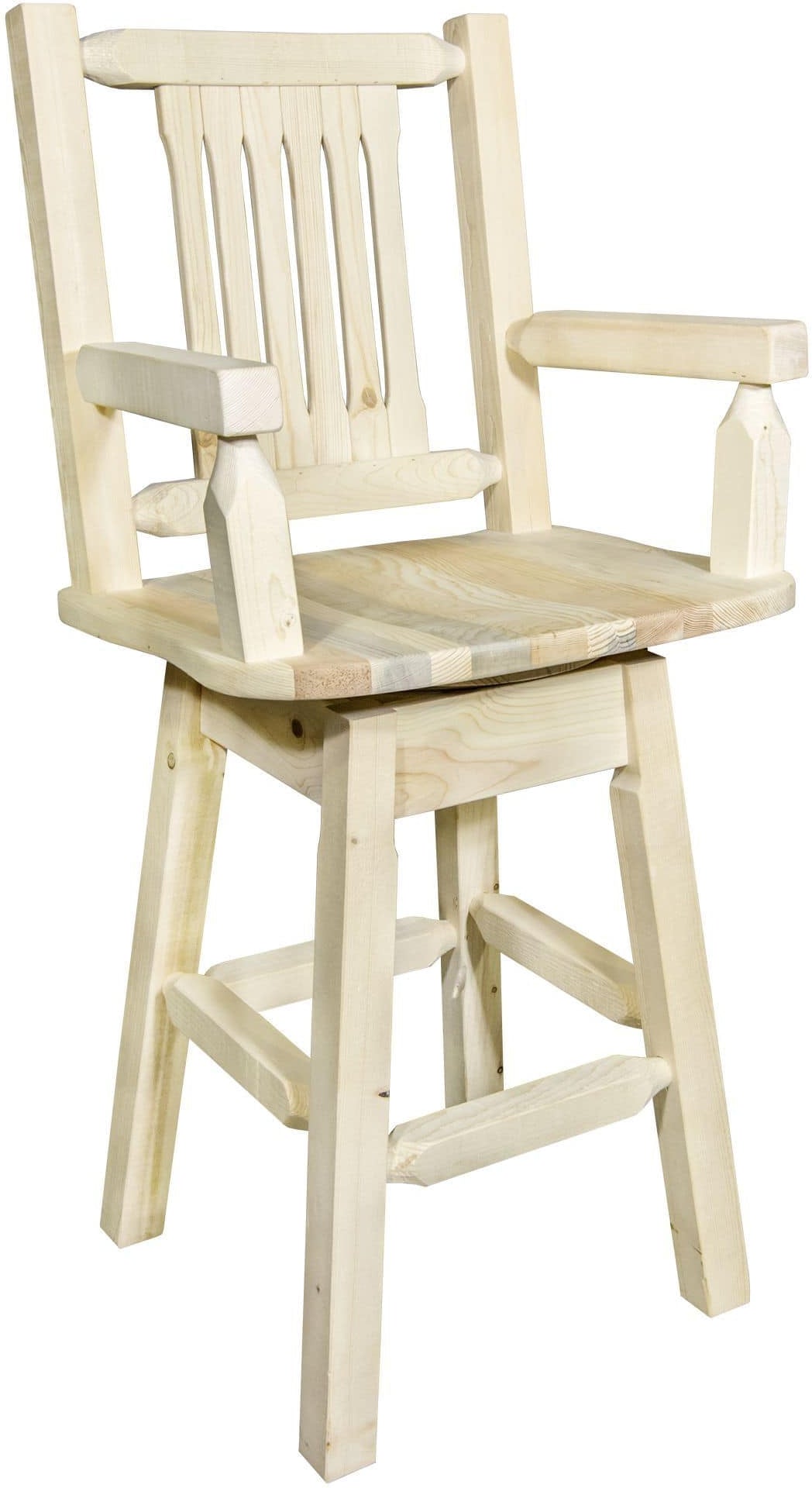 Montana Woodworks Homestead Kollektion Barshocker des Kapitäns mit Rücken & Schwenken