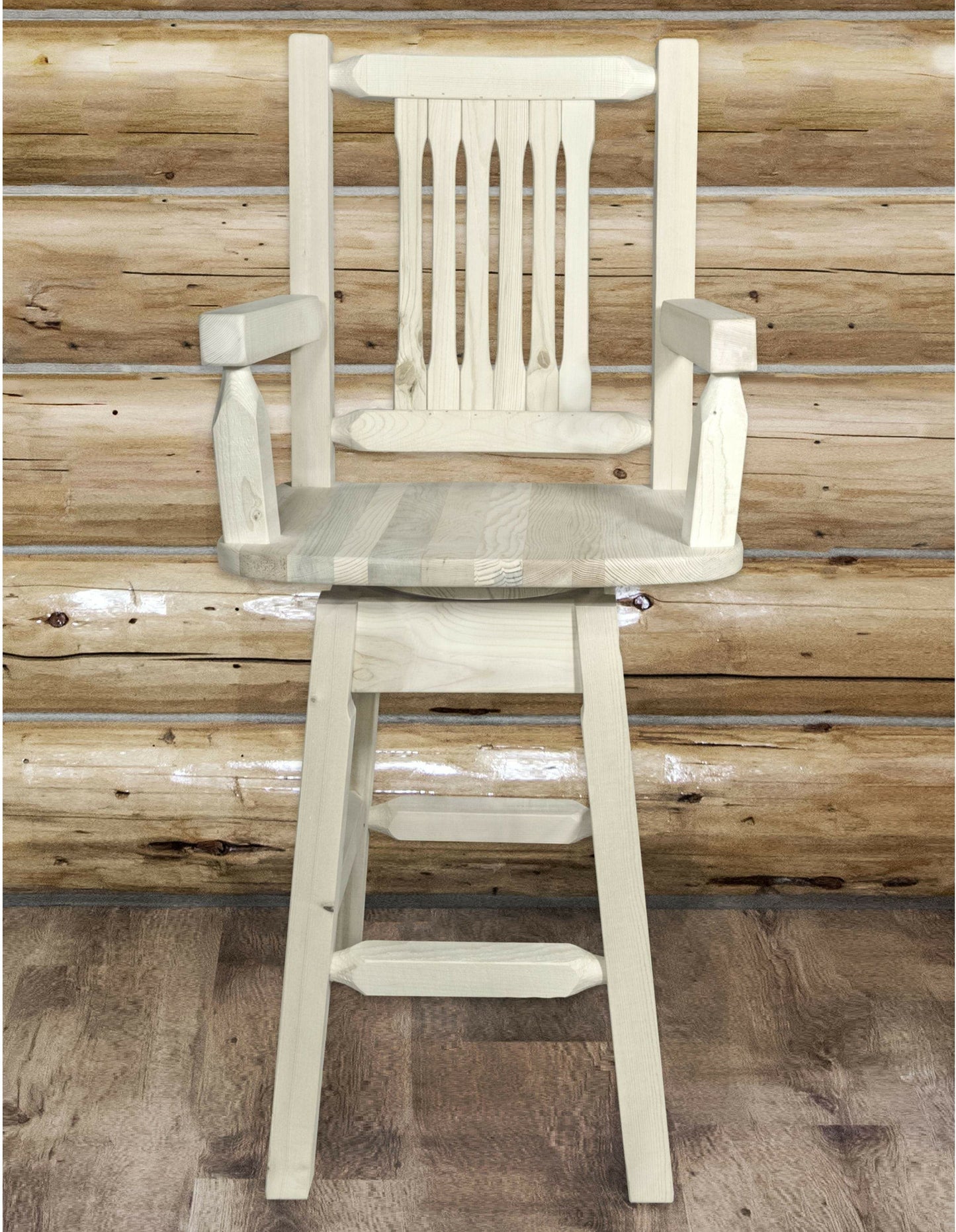 Montana Woodworks Homestead Kollektion Barshocker des Kapitäns mit Rücken & Schwenken