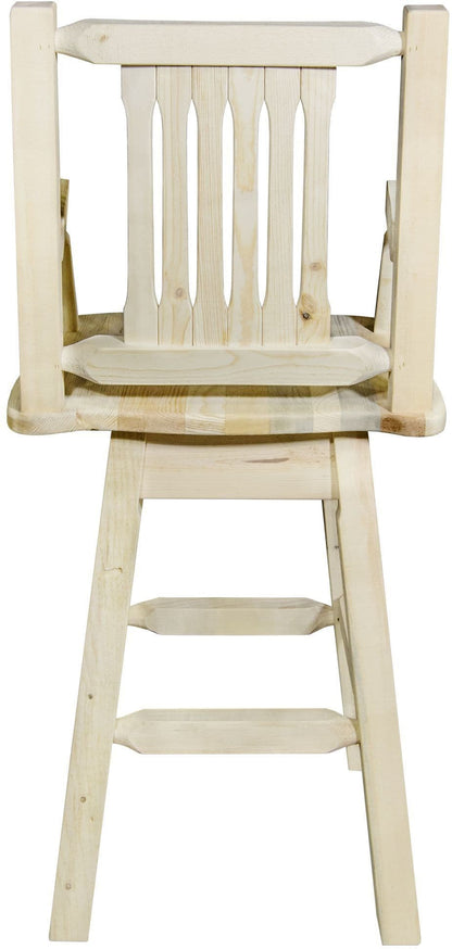 Montana Woodworks Homestead Kollektion Barshocker des Kapitäns mit Rücken & Schwenken