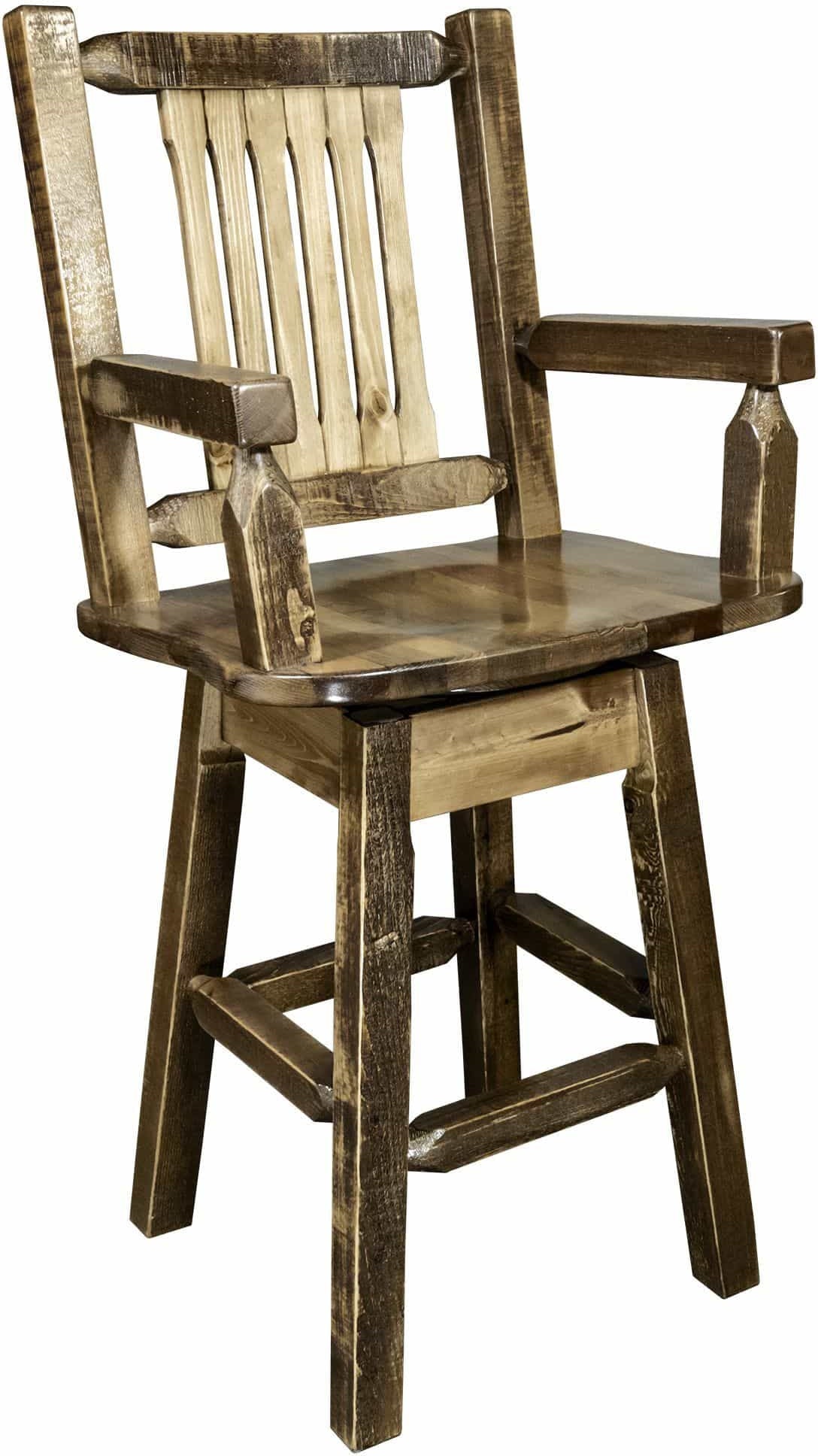 Montana Woodworks Homestead Kollektion Barshocker des Kapitäns mit Rücken & Schwenken