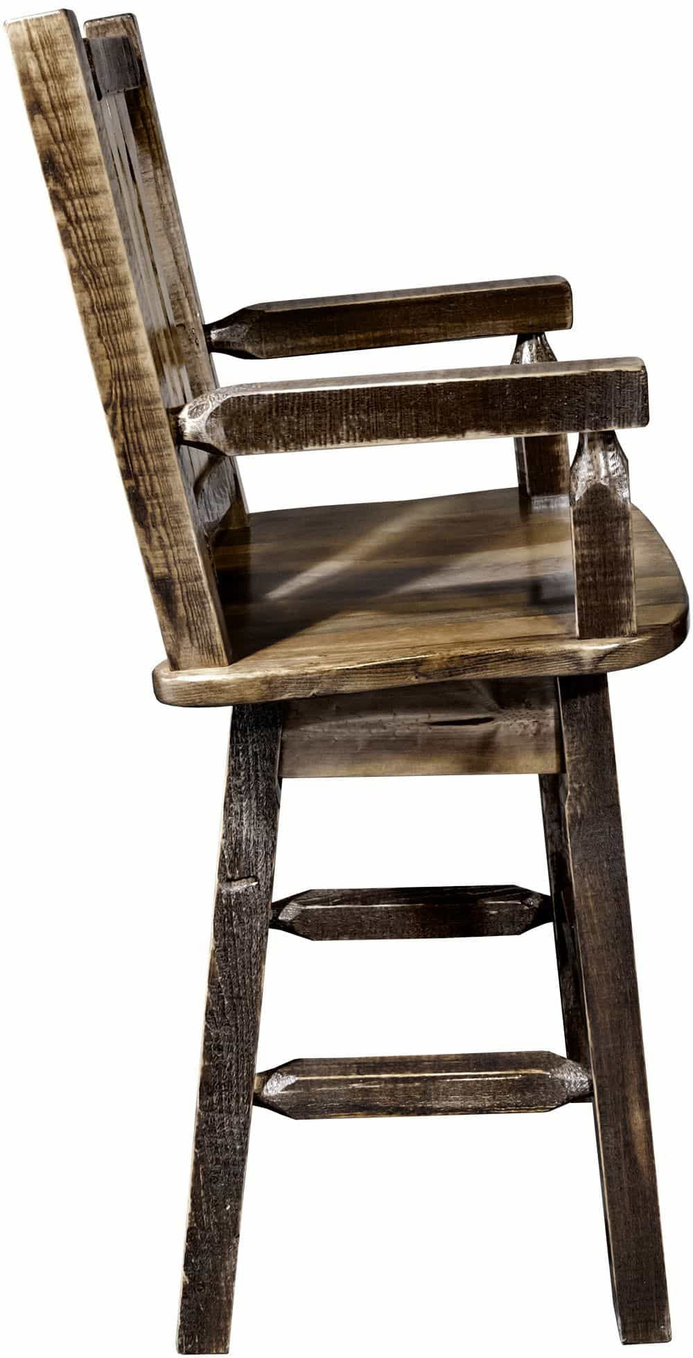 Montana Woodworks Homestead Kollektion Barshocker des Kapitäns mit Rücken & Schwenken