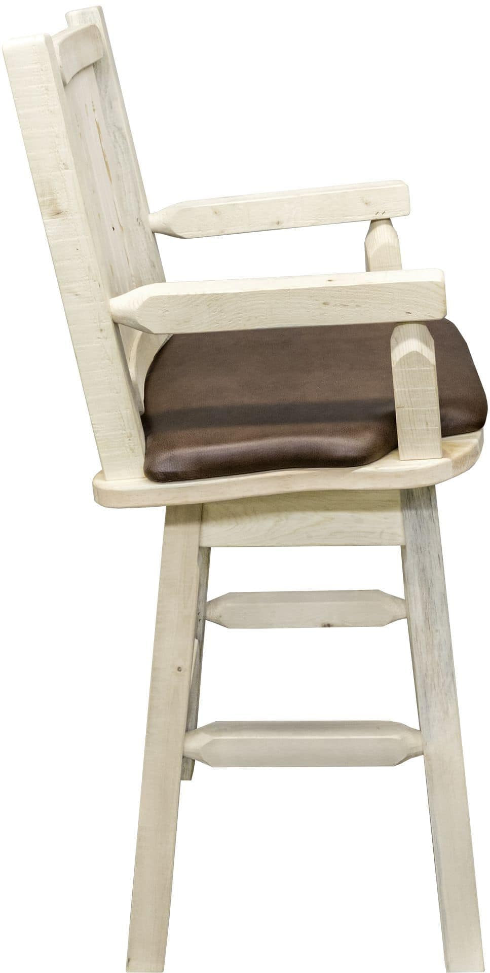 Montana Woodworks Homestead Kollektion Captain's Barshocker mit Rücken / Schwenk / Polstersitz