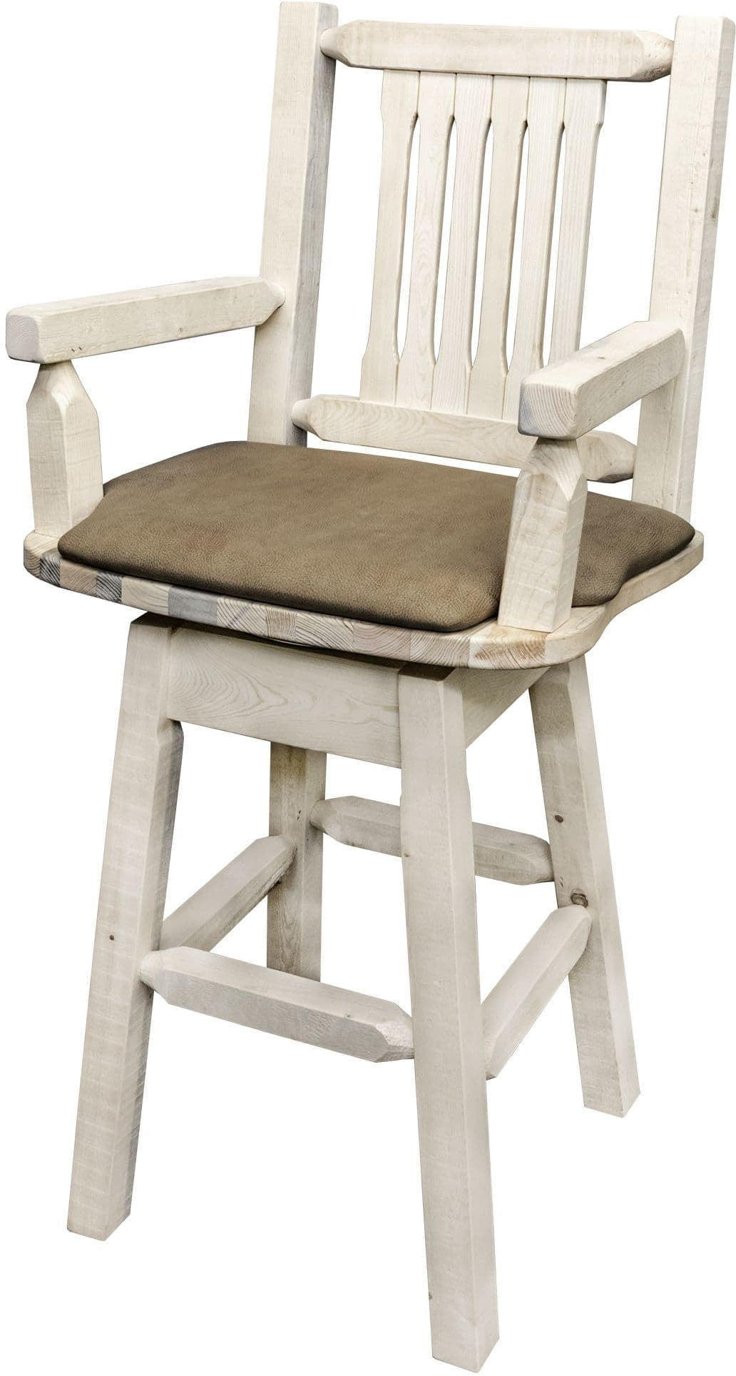 Montana Woodworks Homestead Kollektion Captain's Barshocker mit Rücken / Schwenk / Polstersitz