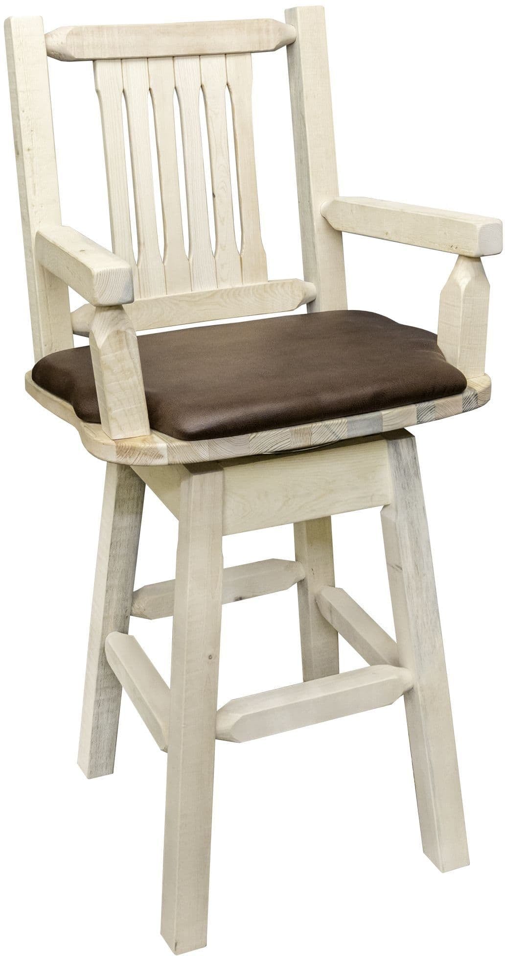 Montana Woodworks Homestead Kollektion Captain's Barshocker mit Rücken / Schwenk / Polstersitz
