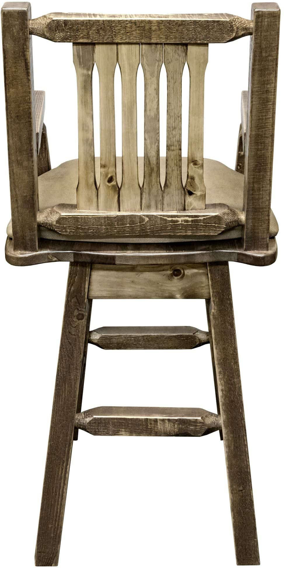 Montana Woodworks Homestead Kollektion Captain's Barshocker mit Rücken / Schwenk / Polstersitz