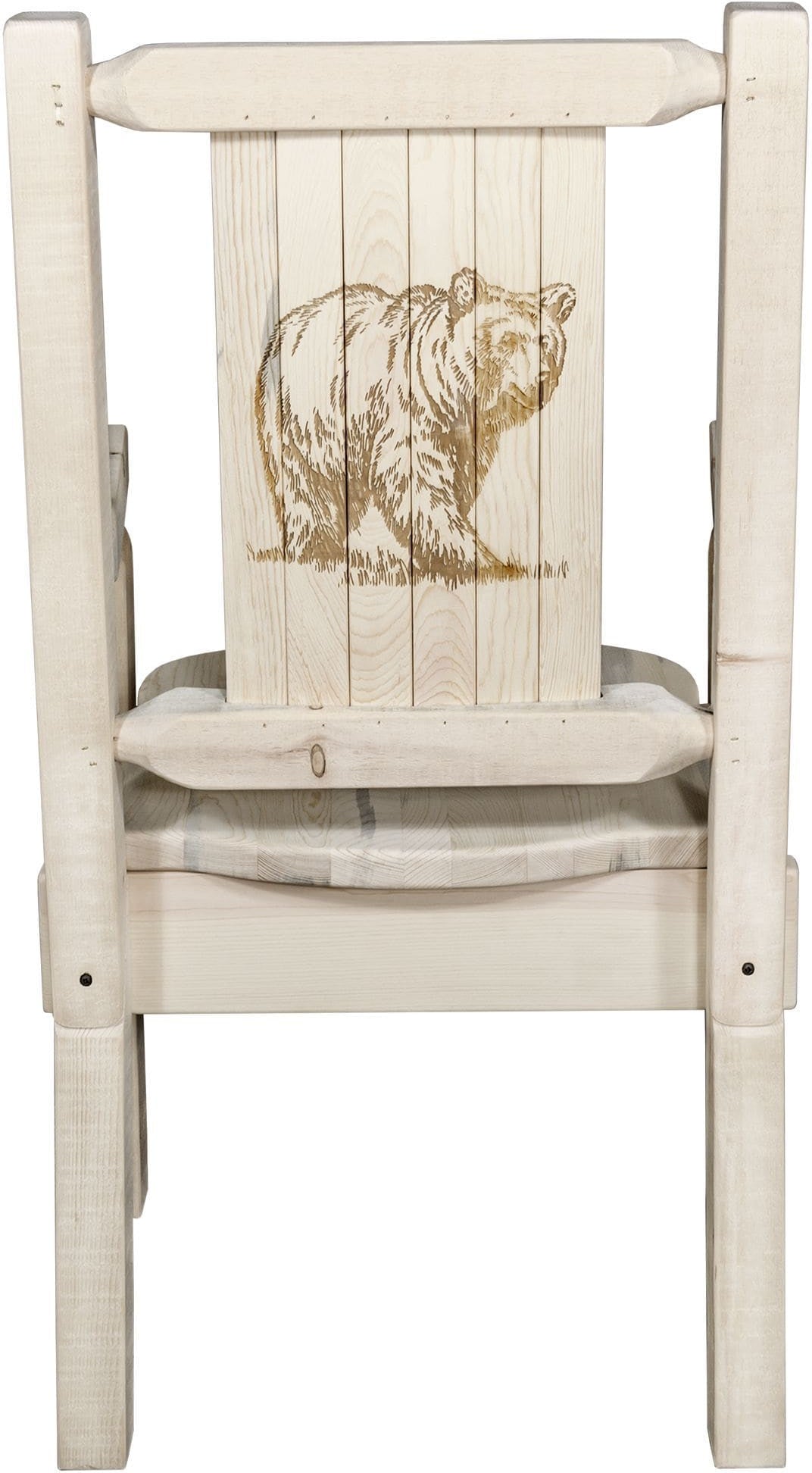 Montana Woodworks Homestead Kollektion Kapitänsstuhl mit Lasergravur Design - Klarer Lacquer Finish