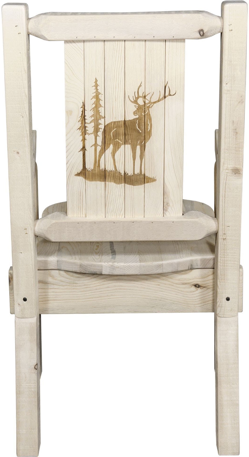 Montana Woodworks Homestead Kollektion Kapitänsstuhl mit Lasergravur Design - Klarer Lacquer Finish