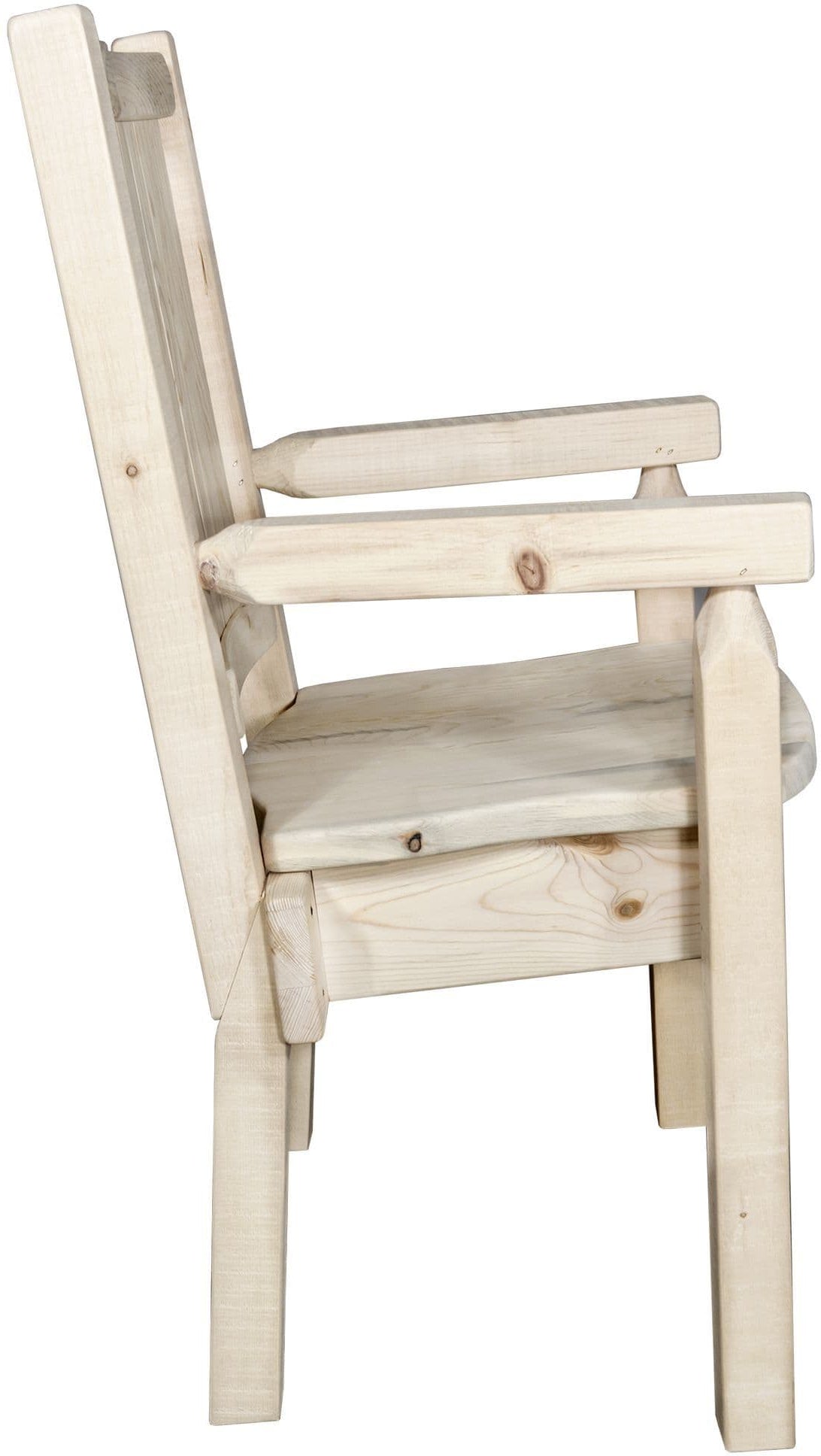 Montana Woodworks Homestead Kollektion Kapitänsstuhl mit Lasergravur Design - Klarer Lacquer Finish