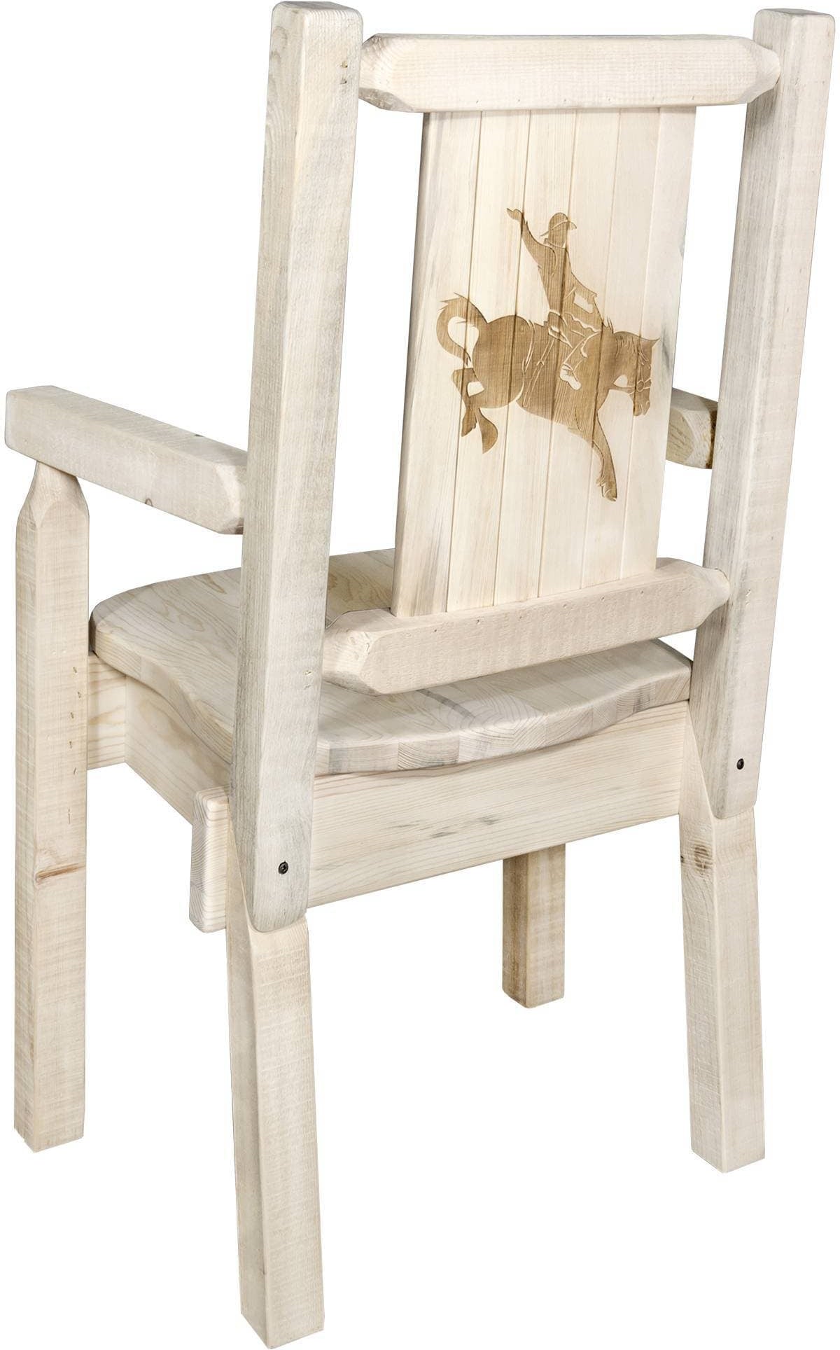 Montana Woodworks Homestead Kollektion Kapitänsstuhl mit Lasergravur Design - Klarer Lacquer Finish