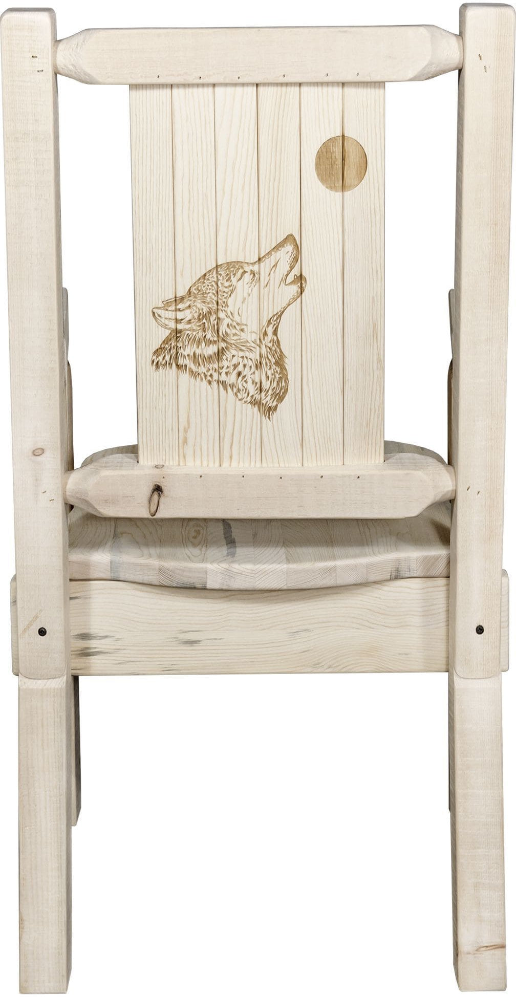 Montana Woodworks Homestead Kollektion Kapitänsstuhl mit Lasergravur Design - Klarer Lacquer Finish
