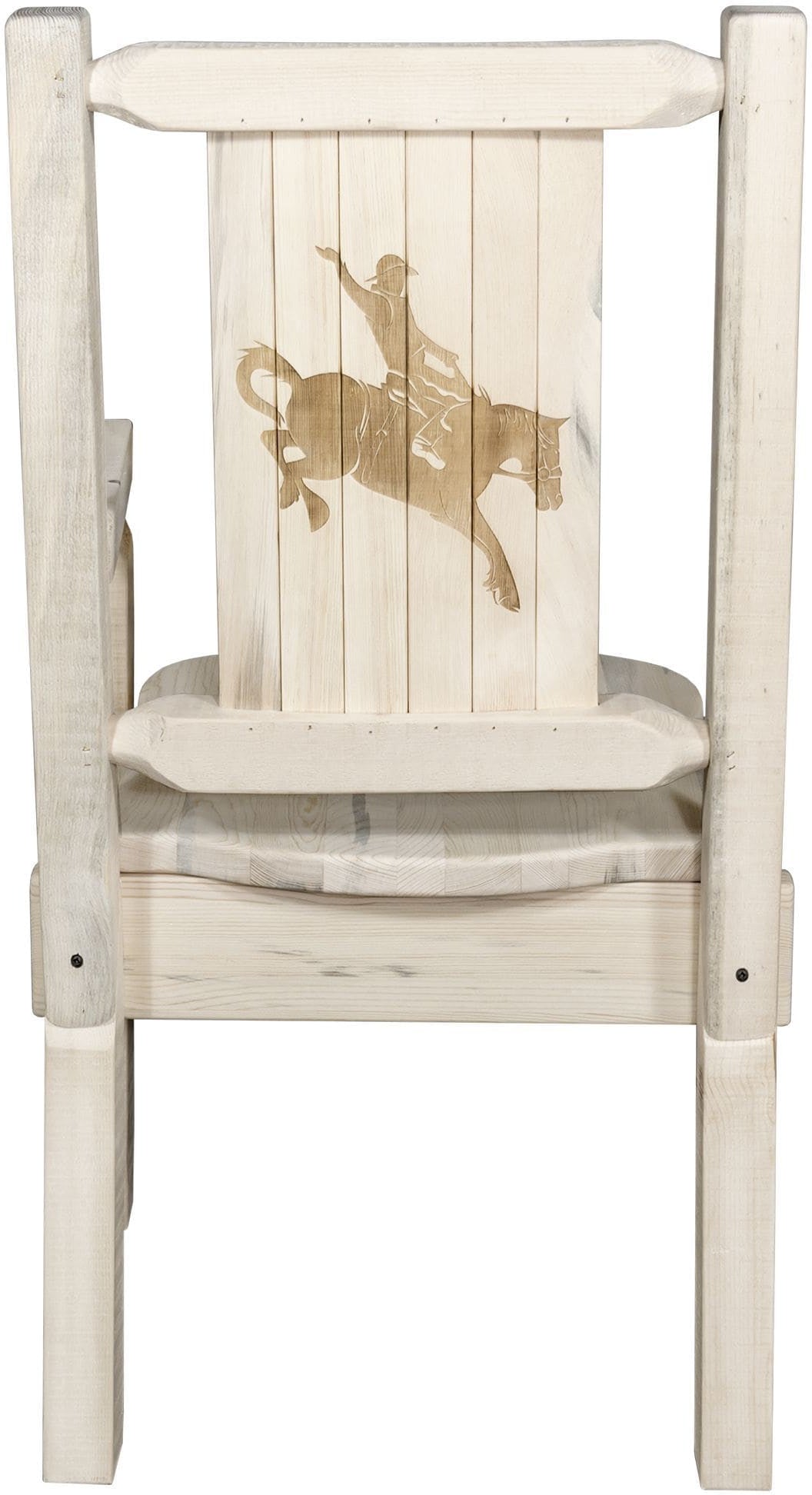 Montana Woodworks Homestead Kollektion Kapitänsstuhl mit Lasergravur Design - Klarer Lacquer Finish